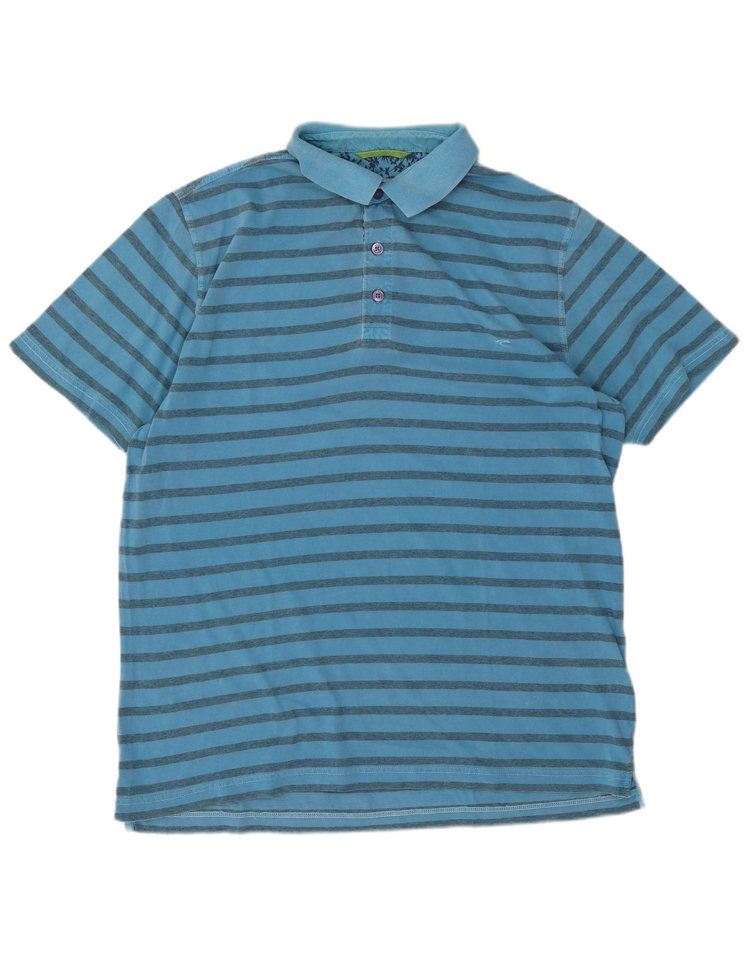 Polo Camel Active para hombre de algodón a rayas azules grandes