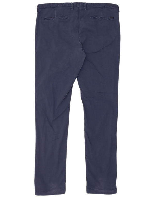 Hugo Boss Hombre Pantalón chino pitillo W38 L34 Algodón azul