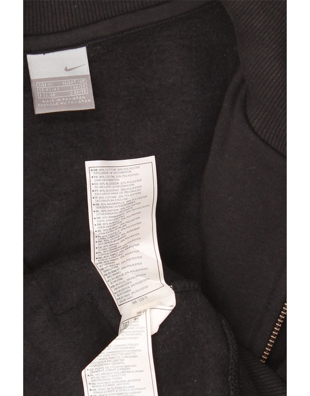 NIKE - Chaqueta de chándal para hombre, talla 45/47, color negro, algodón