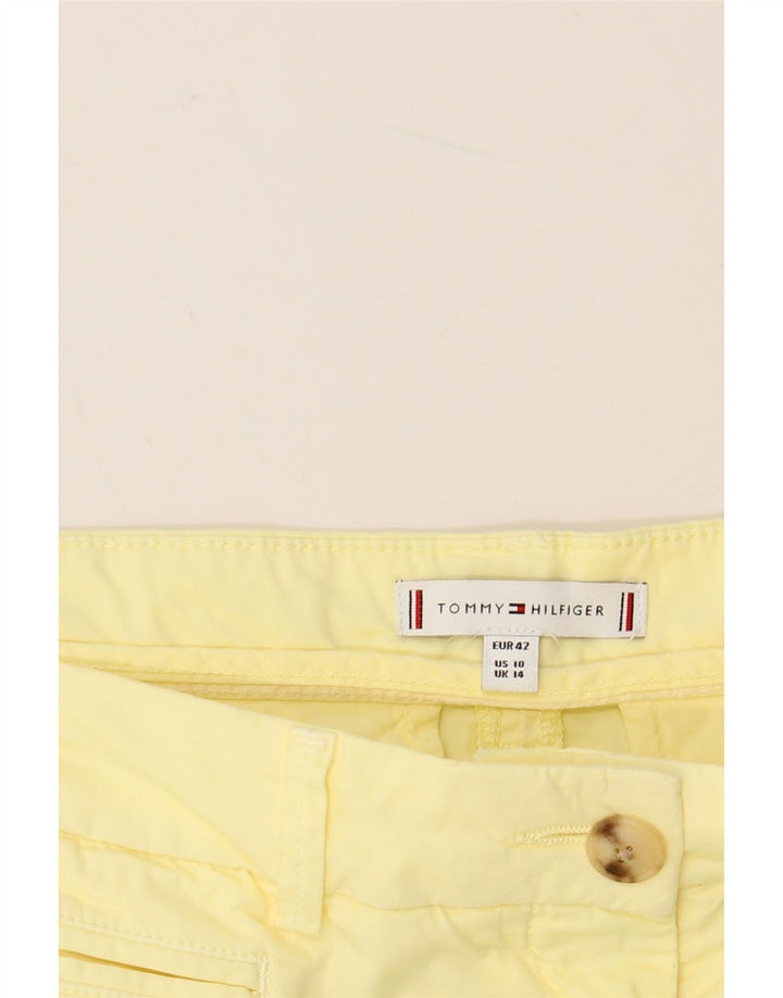 TOMMY HILFIGER Pantalones cortos chinos para mujer UK 14 Large W34 Amarillo