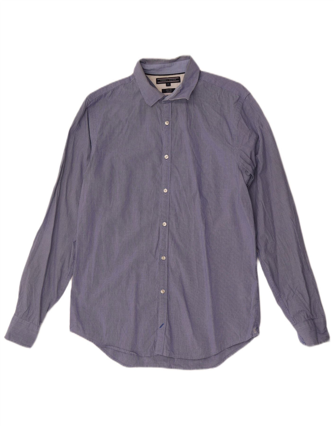 Tommy Hilfiger Camisa Slim Fit De Algodón A Cuadros Azul Medio