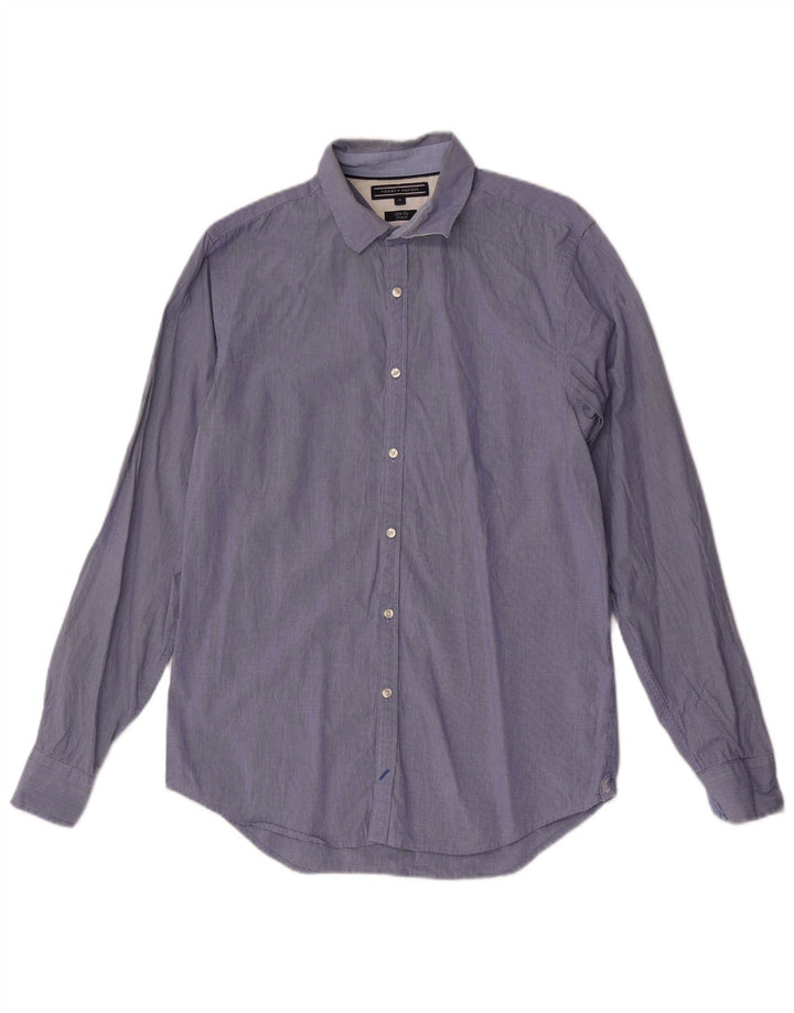 Tommy Hilfiger Camisa Slim Fit De Algodón A Cuadros Azul Medio