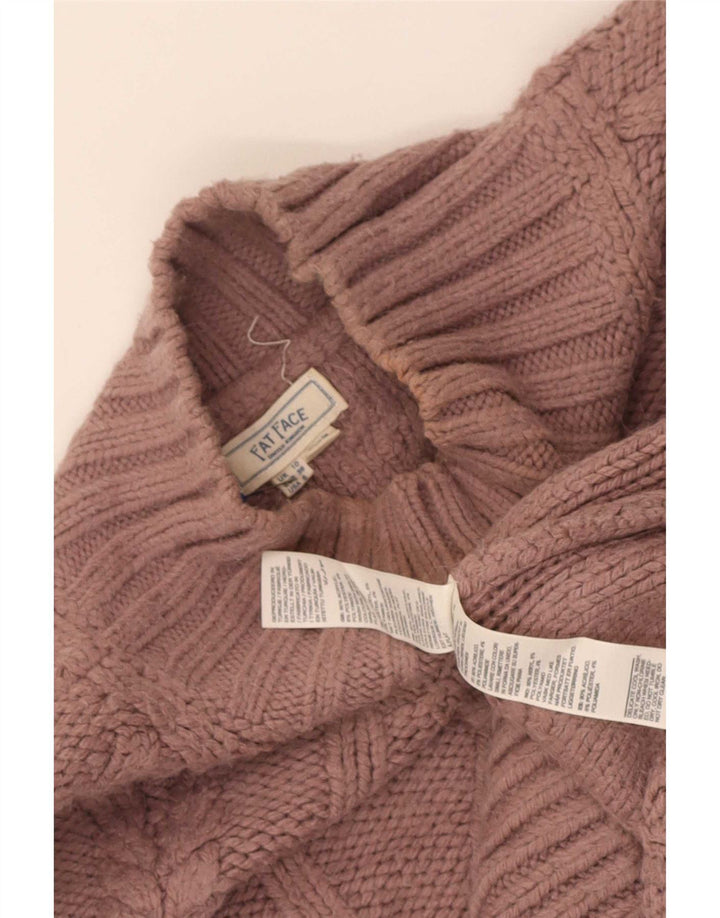 Fat Face - Jersey extragrande con cuello de tortuga para mujer, talla S, color rosa