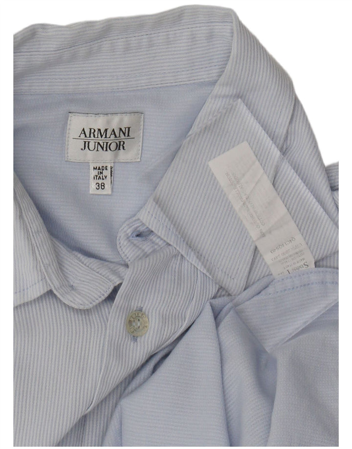 ARMANI JUNIOR Camisa Niño 13-14 Años Algodón Rayas Azules