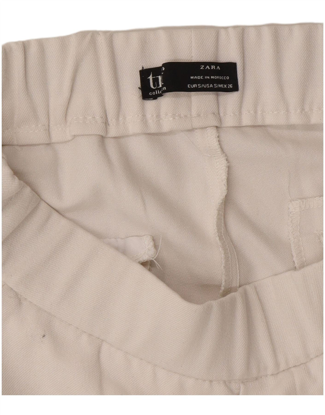 ZARA Womens Slim Chino Trousers Small W26 L25 White