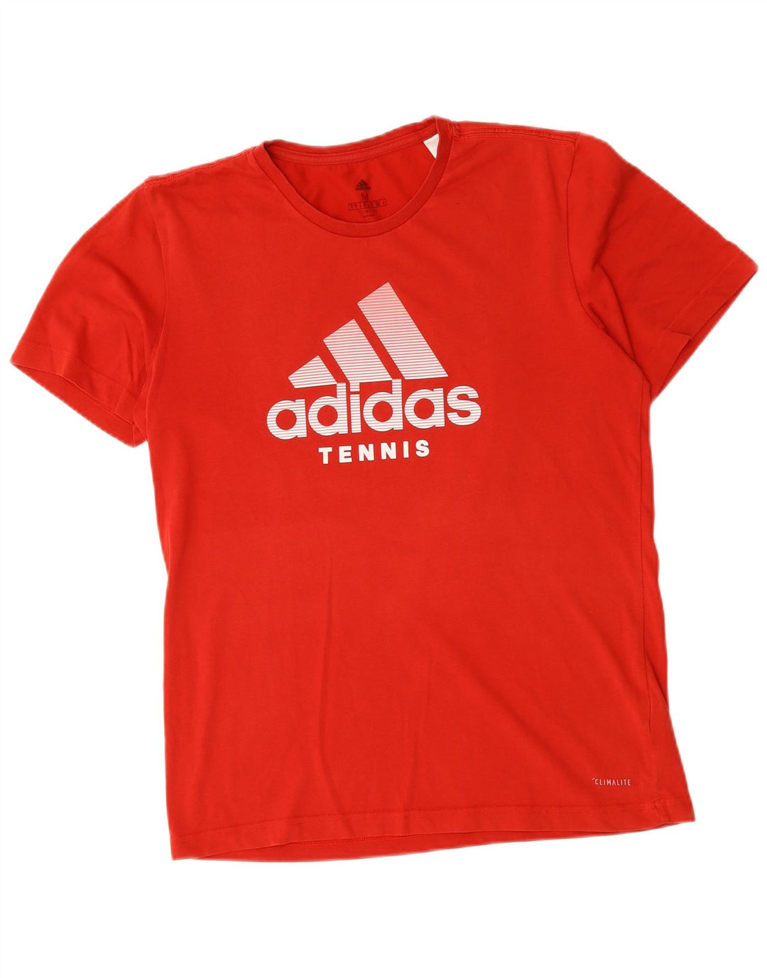 Adidas Mens Climalite Graphic Camiseta Top Medio Rojo Algodón
