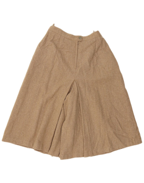 Vintage mujer cintura alta cargo pantalones cortos IT 48 XL W30 Beige Herringbone