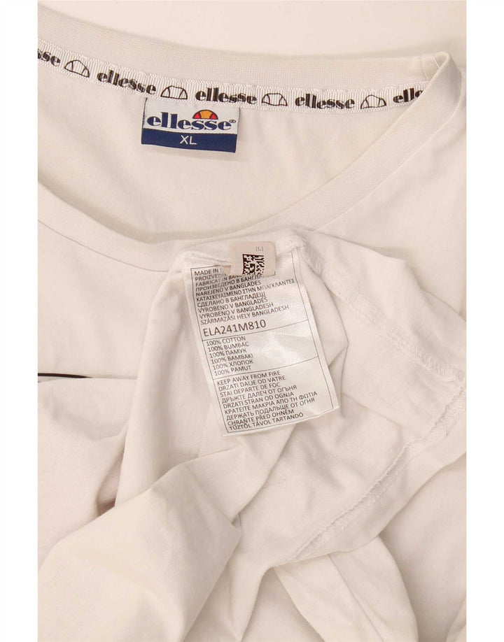 Ellesse Hombre Camiseta Gráfica Top XL Blanco