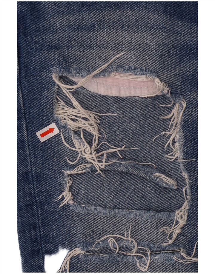 Zara Jeans Cónicos Desgastados para Mujer EU 34 2XS W24 L30 Azul Grunge