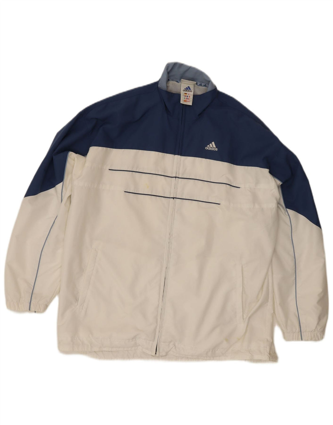 Adidas - Chaqueta de chándal extragrande para mujer, talla 40, talla grande, color blanco