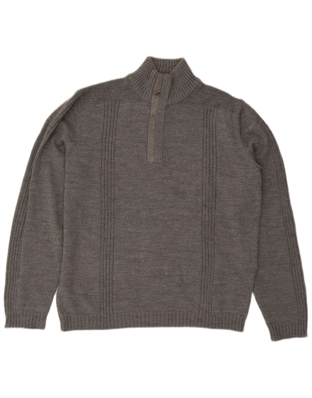 Trussardi Jeans Jersey Hombre con Cremallera y Cuello XL Gris