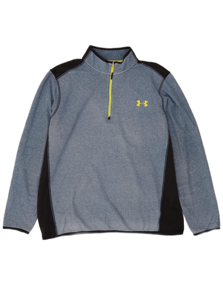 Under Armour Hombre Zip Neck Sudadera Jumper XL Azul Colorblock Poliéster