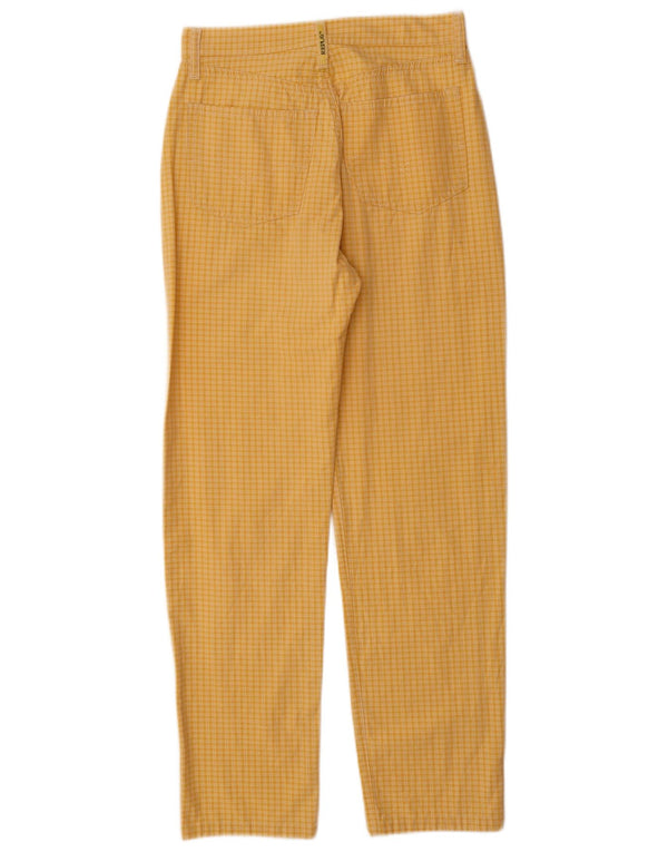 Pantalones informales de cintura alta para mujer Replay W30 L30 Algodón a cuadros amarillos