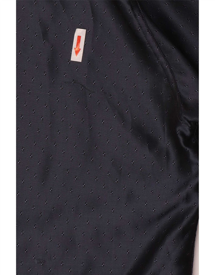 Camisa Equivoco para hombre talla 15 3/4 mediana acetato manchado azul marino