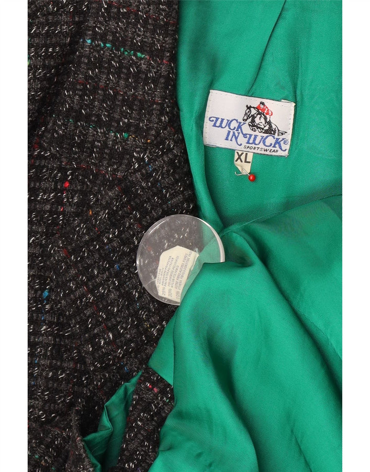 Luck in Luck Chaqueta tipo blazer de 3 botones para hombre UK 42 XL Lana moteada gris