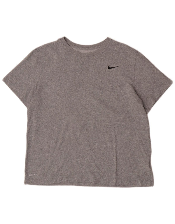 Nike Camiseta Dri Fit para hombre Top XL Algodón moteado gris