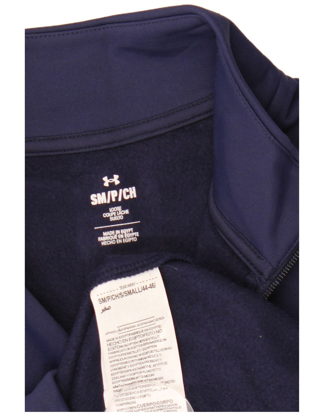 Under Armour Hombre Zip Neck Sudadera Jumper Small Azul Marino Poliéster