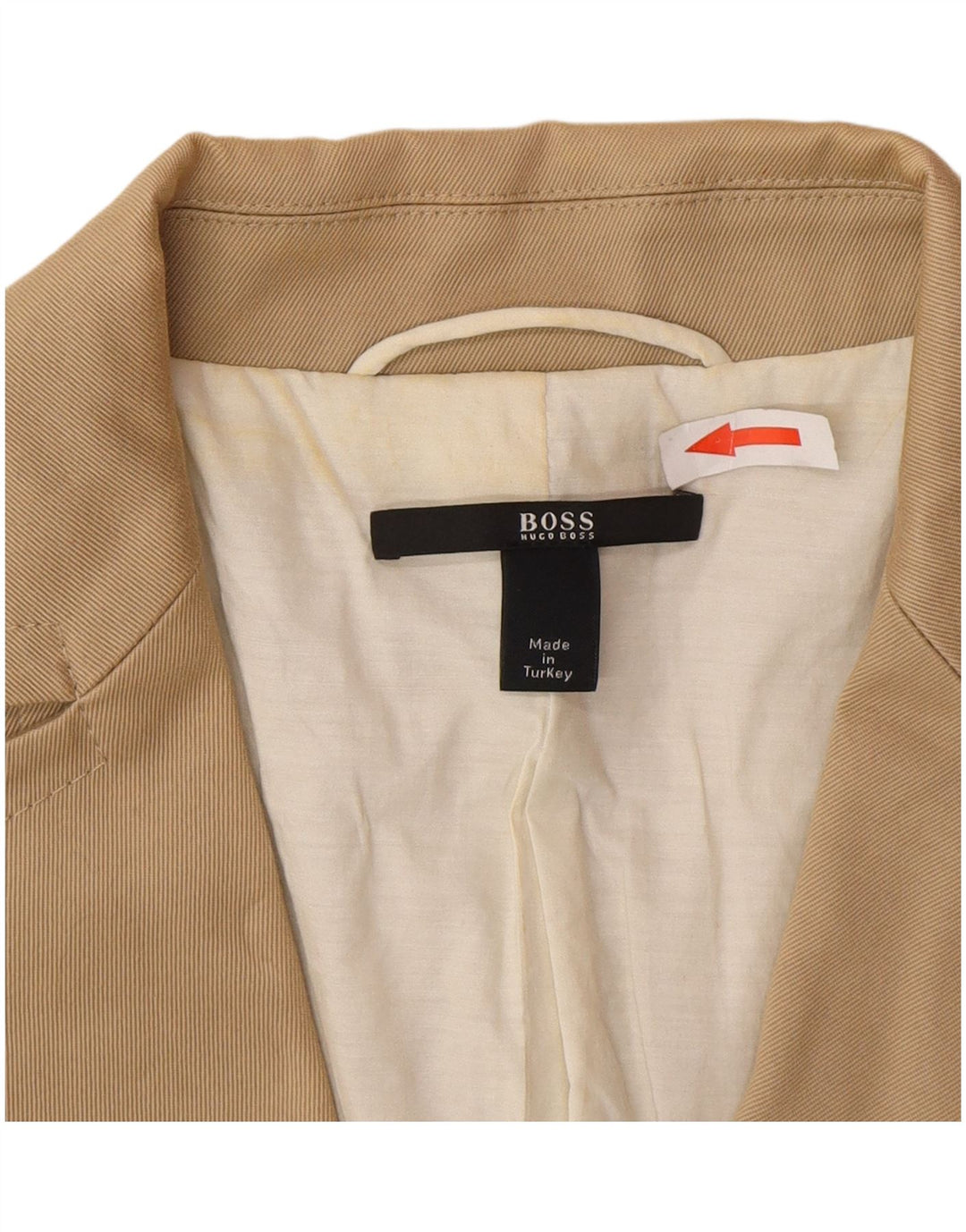 Hugo Boss Chaqueta Blazer de 3 Botones para Mujer UK 10 Small Beige Cotton Classic