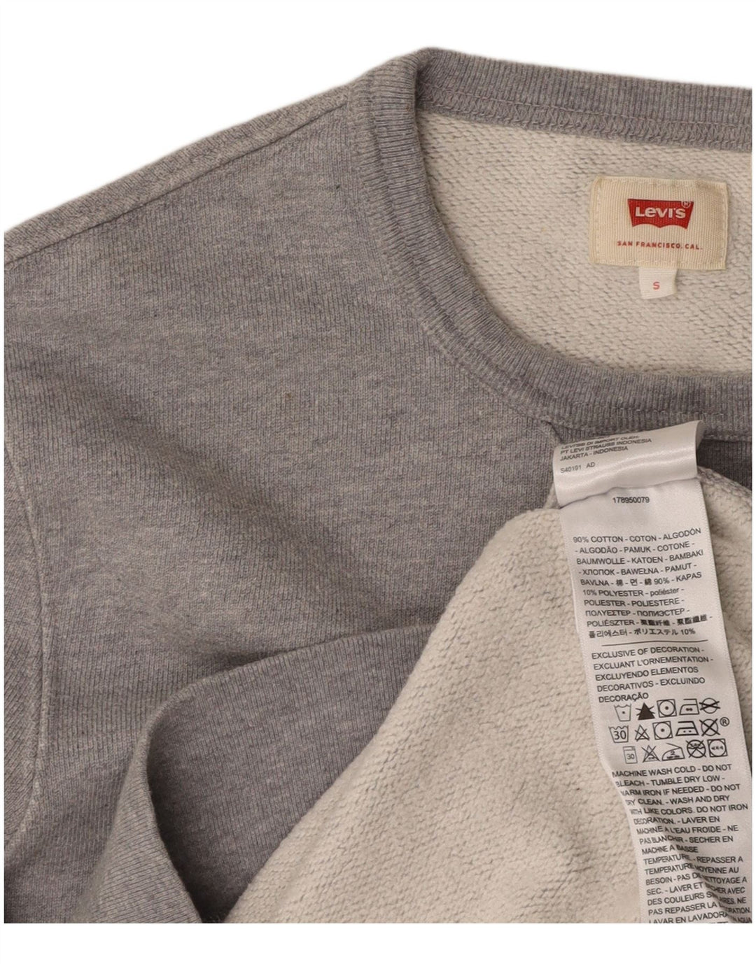 LEVI'S Hombre Sudadera Gráfica Jersey Pequeño Algodón Gris