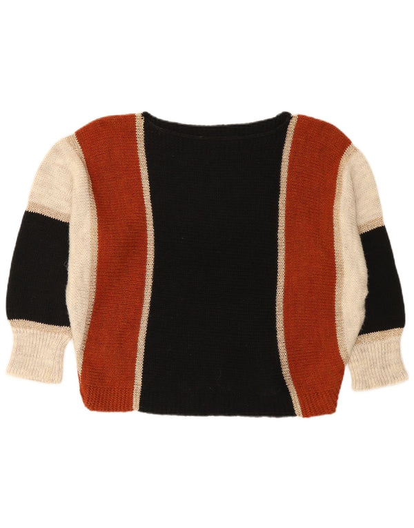 Vintage mujer barco cuello jersey suéter Reino Unido 16 grande multicolor