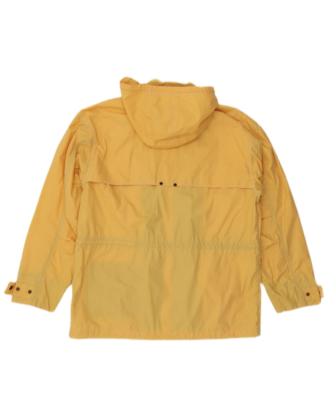 Vintage hombres con capucha chaqueta utilitaria Reino Unido 38 poliéster amarillo medio