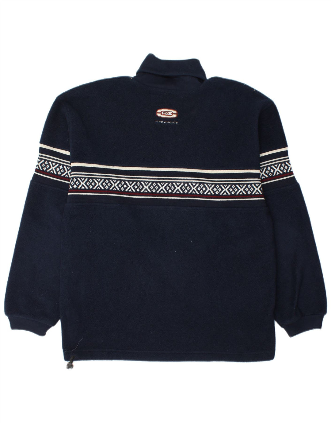 Jersey de forro polar para hombre Fire and Ice, poliéster Fair Isle azul marino mediano