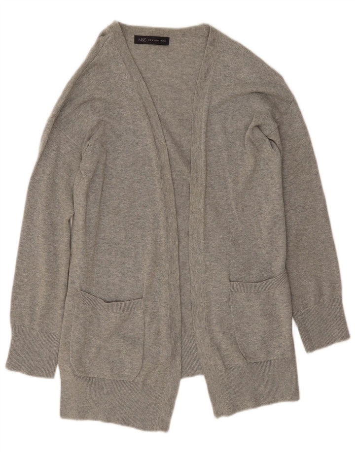 Marks & Spencer Suéter tipo cárdigan abierto para mujer UK 10 Small Grey