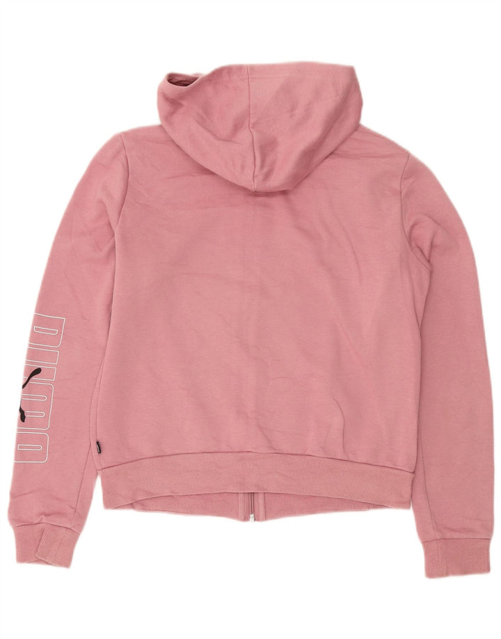Puma Sudadera con capucha y cremallera gráfica para mujer Reino Unido 14 Algodón rosa medio