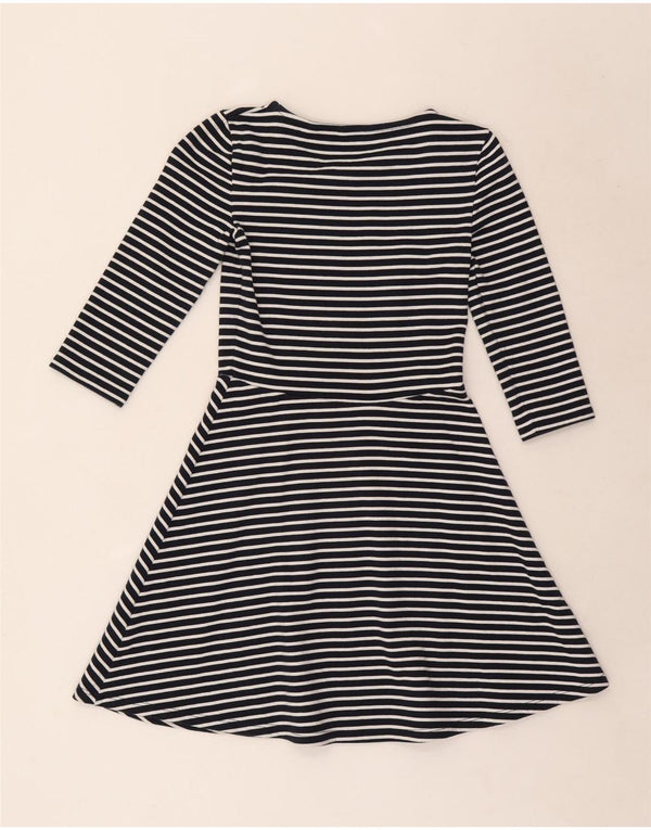 Jack Wills Vestido acampanado de manga 3/4 para mujer UK 8 Small Azul marino a rayas