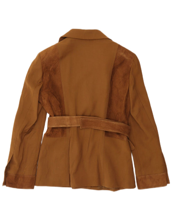 Paola Antonini Chaqueta Blazer para Mujer UK 46 Grande Lana Marrón