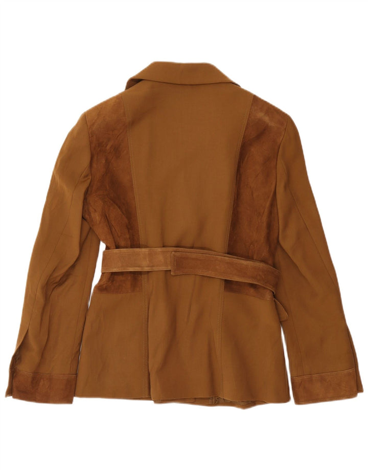 Paola Antonini Chaqueta Blazer para Mujer UK 46 Grande Lana Marrón