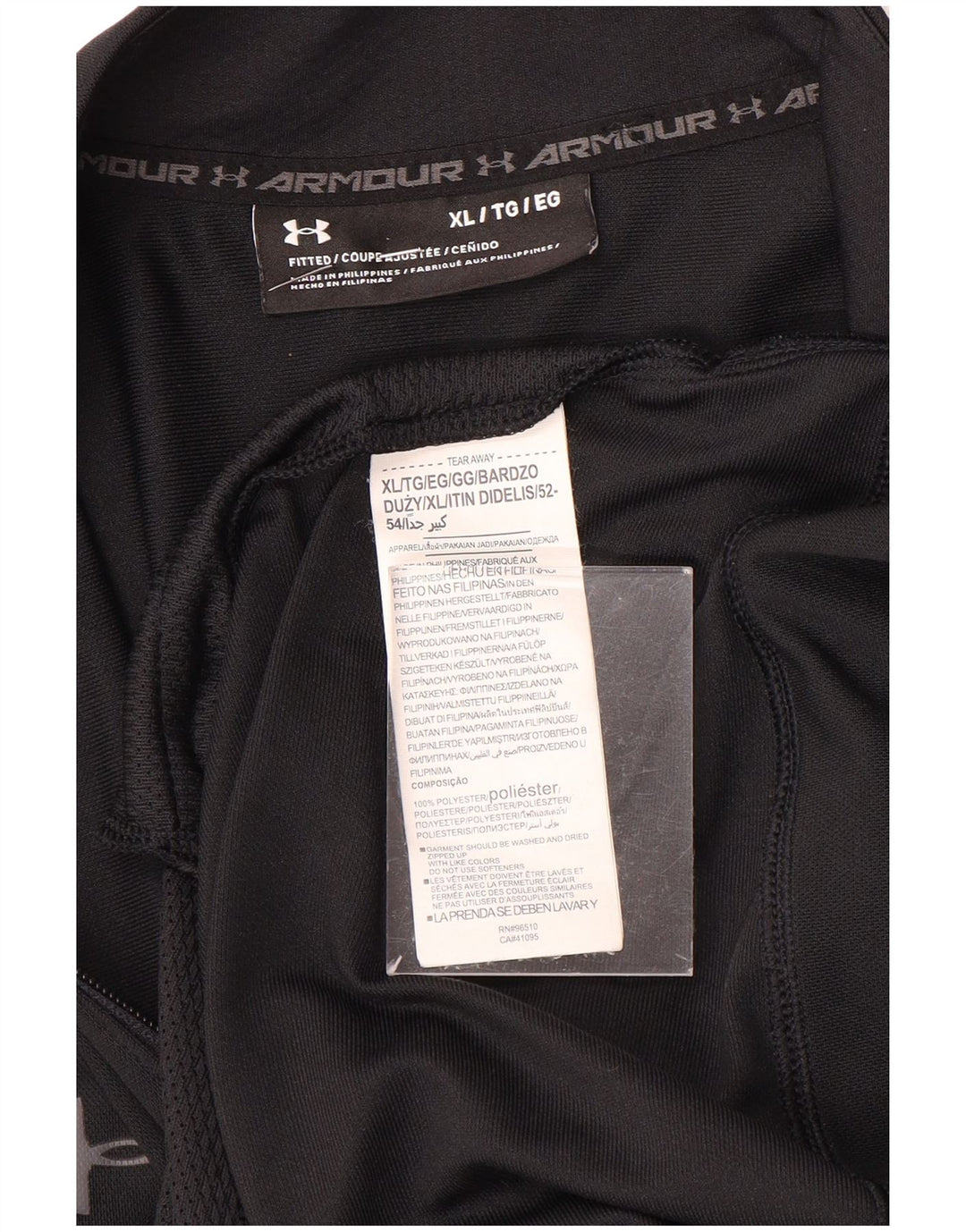 Under Armour Chaqueta de chándal ajustada para hombre XL Poliéster negro
