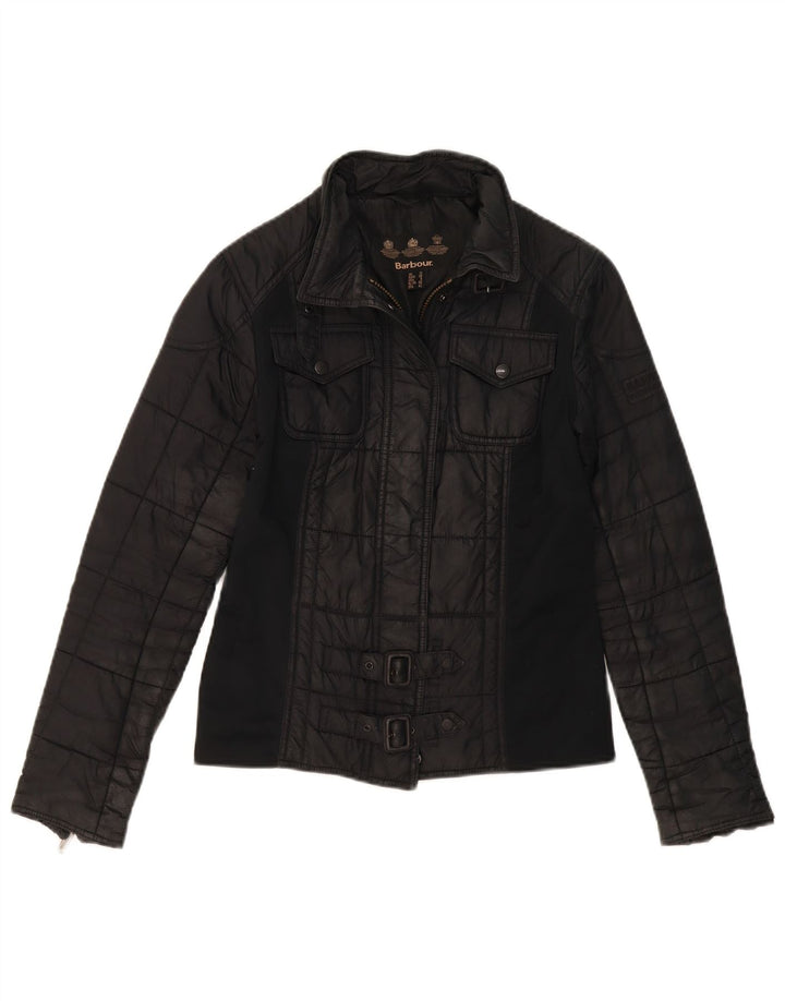 BARBOUR Womens Quilted Jacket UK 12 Medium  Black Polyamide