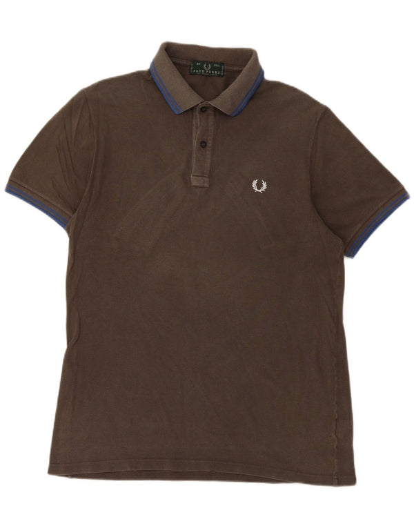 FRED PERRY Mens Polo Shirt Medium Grey Cotton