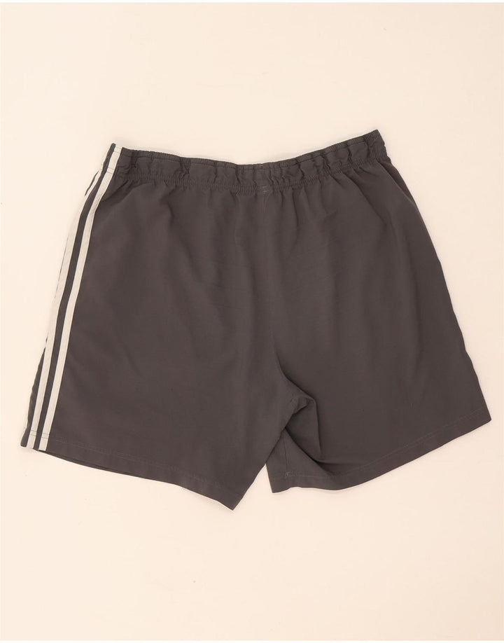 Adidas - Pantalones cortos deportivos para hombre, poliéster gris grande
