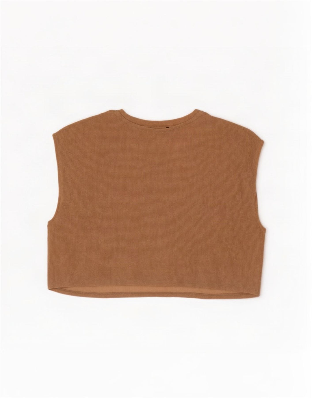 Zara Blusa Corta Sin Mangas De Gran Tamaño para Mujer UK 10 Small Beige