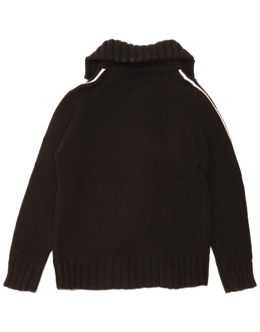Vintage hombres Cardigan suéter grande negro acrílico