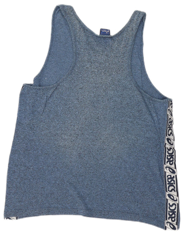 ASICS Top sin mangas gráfico para mujer UK 40 Algodón moteado azul grande