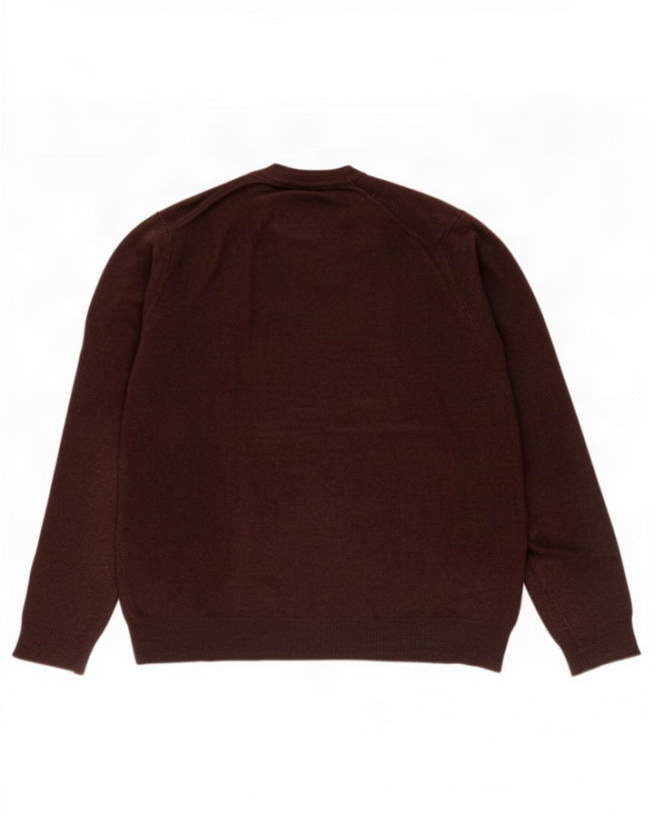 Calvin Klein Jersey con cuello redondo para hombre de lana marrón medio