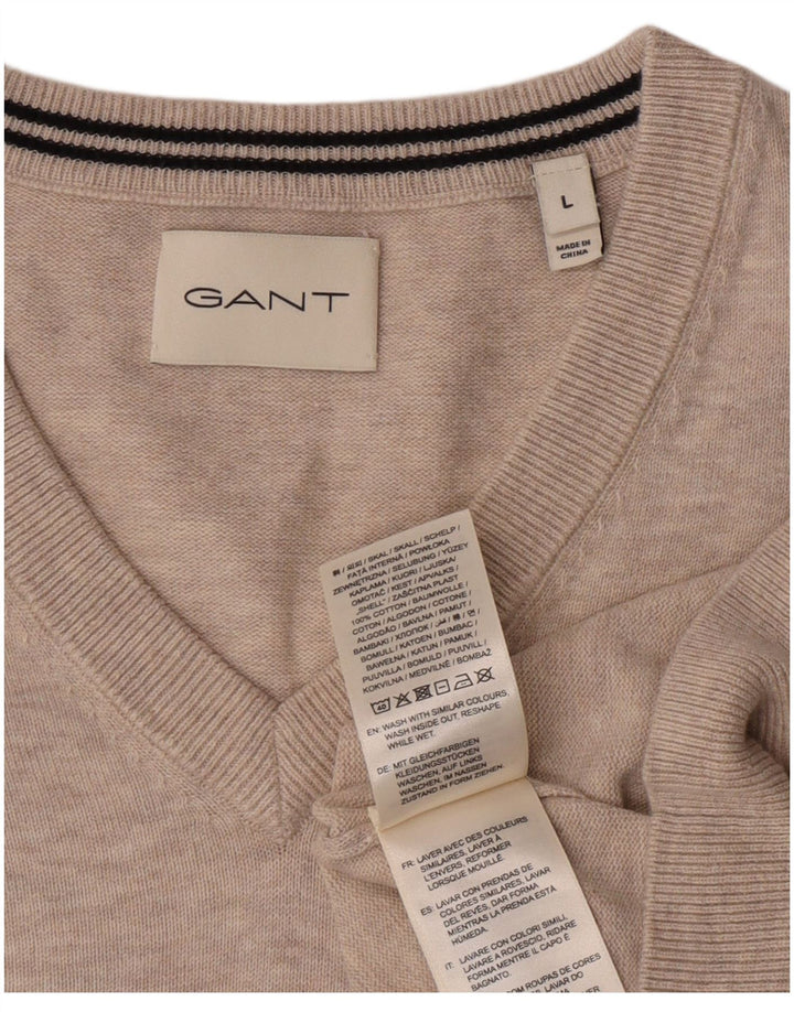 Jersey Gant Mujer Con Cuello En V Jersey Grande Gris Algodón