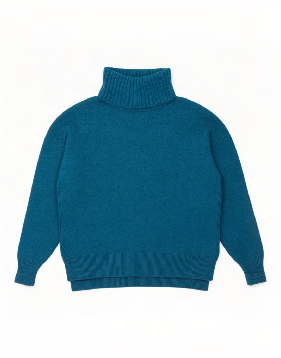 L.K. Bennett Jersey de cuello vuelto para mujer UK 14 Lana azul medio