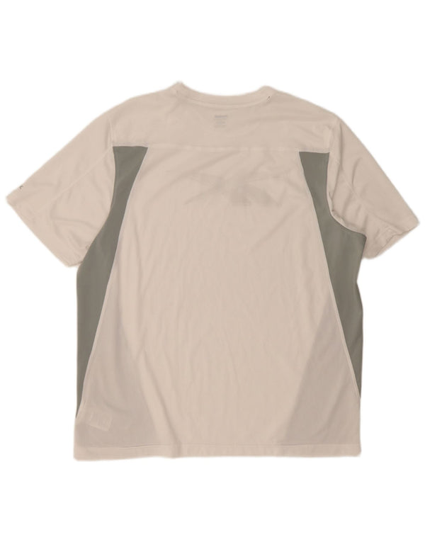 Reebok Camiseta gráfica para hombre Top XL Blanco Colorblock Poliéster