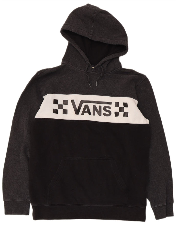 Vans Hombre Sudadera con capucha gráfica Jersey de algodón color block en gris medio