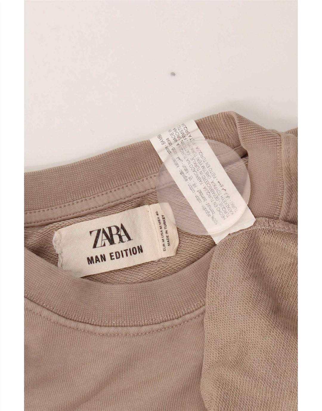 Zara Hombre Sudadera Jumper Algodón Beige Medio