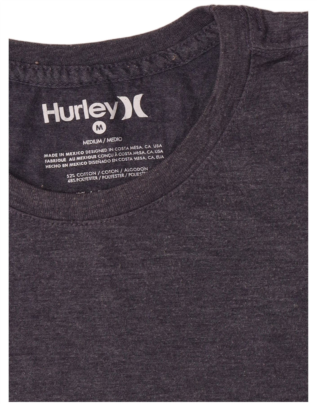 Camiseta Hurley Hombre Top Medium Azul Marino Algodón