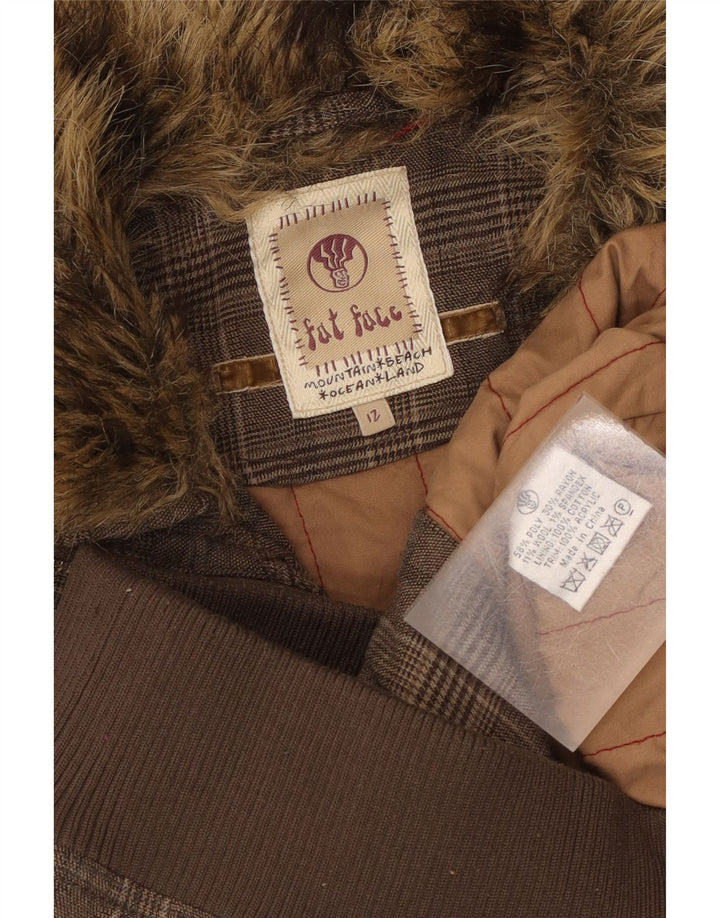 Chaleco de mujer Fat Face UK 42 Marrón medio Poliéster de pata de gallo