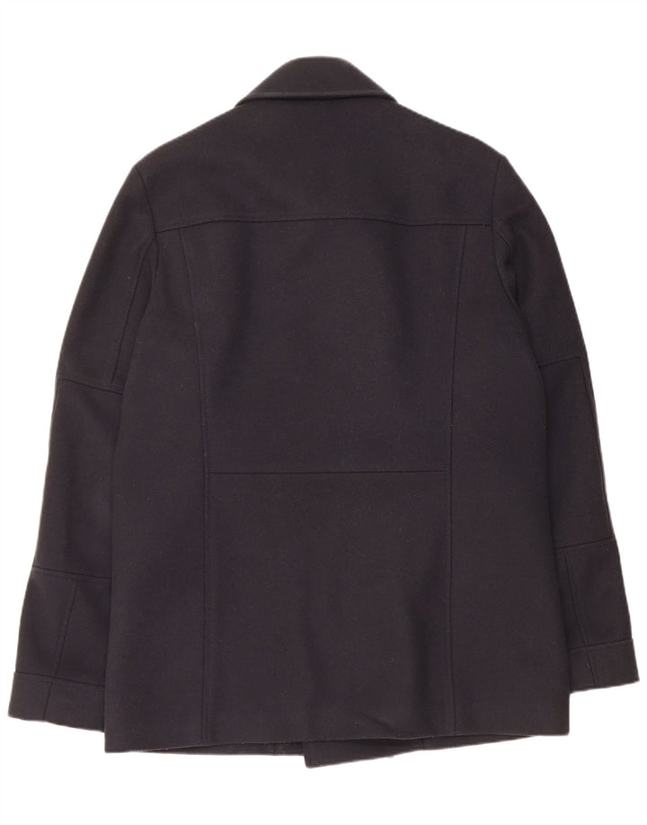 Hugo Boss Mens Pea Coat Reino Unido 40 Grande Azul Marino Lana Virgen