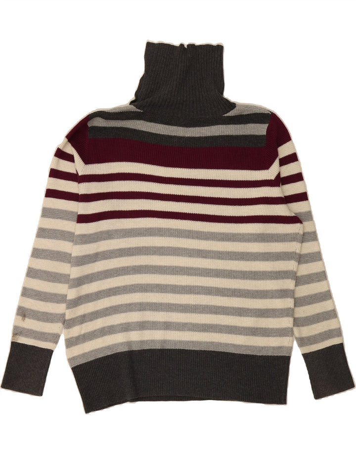 EDDIE BAUER Mens Roll Neck Jumper Sweater 2XL Grey Striped Cotton Vintage Eddie Bauer and Second-Hand Eddie Bauer from Messina Hembry 