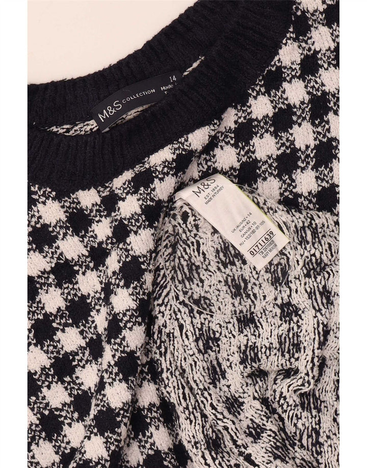 Marks & Spencer Blusa para mujer UK 44 Large Azul marino Pata de gallo