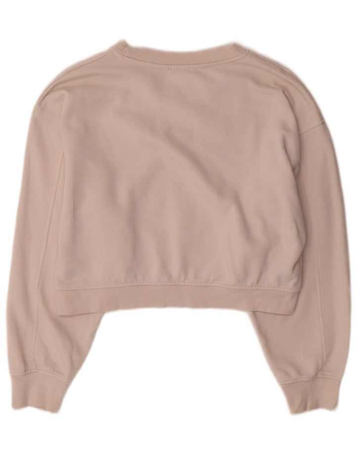 Zara Mujer Crop Full Chándal UK 40 Mediano Algodón Blanco